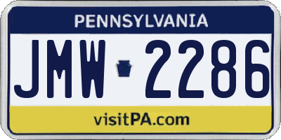 PA license plate JMW2286