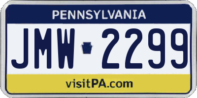 PA license plate JMW2299
