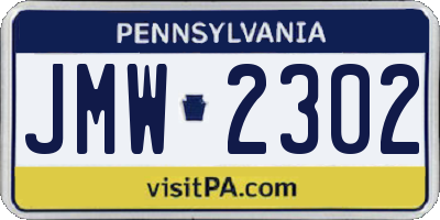 PA license plate JMW2302