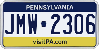 PA license plate JMW2306