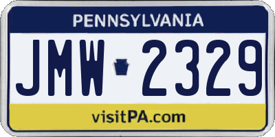 PA license plate JMW2329