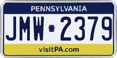 PA license plate JMW2379