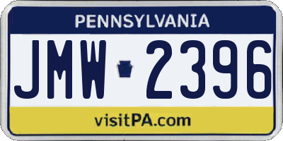 PA license plate JMW2396