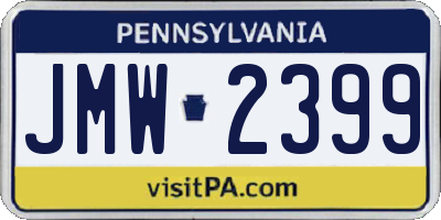 PA license plate JMW2399