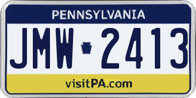 PA license plate JMW2413