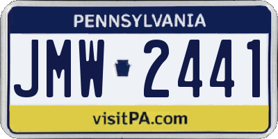 PA license plate JMW2441