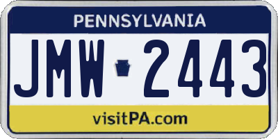 PA license plate JMW2443