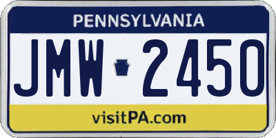 PA license plate JMW2450
