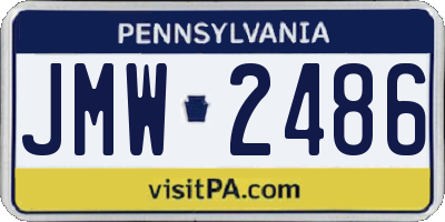 PA license plate JMW2486