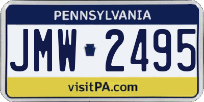 PA license plate JMW2495
