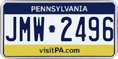 PA license plate JMW2496