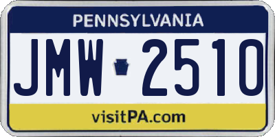 PA license plate JMW2510