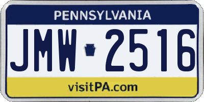 PA license plate JMW2516
