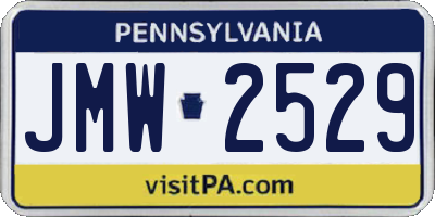 PA license plate JMW2529