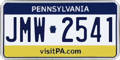 PA license plate JMW2541