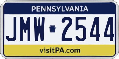 PA license plate JMW2544
