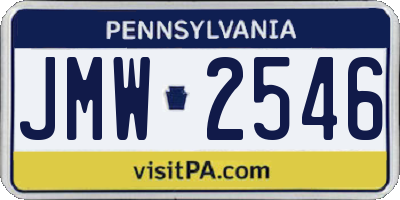 PA license plate JMW2546