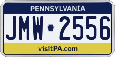 PA license plate JMW2556