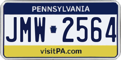 PA license plate JMW2564