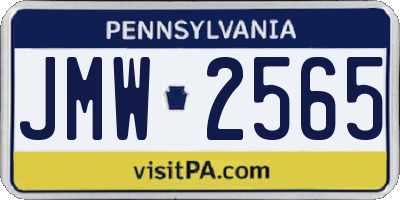 PA license plate JMW2565
