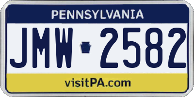 PA license plate JMW2582