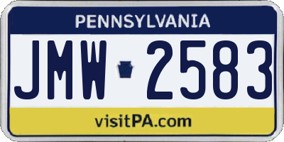 PA license plate JMW2583