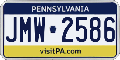 PA license plate JMW2586