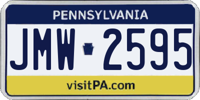 PA license plate JMW2595