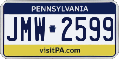 PA license plate JMW2599