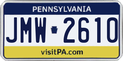 PA license plate JMW2610