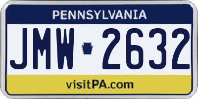 PA license plate JMW2632
