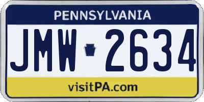 PA license plate JMW2634