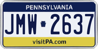PA license plate JMW2637