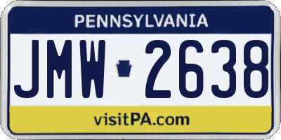 PA license plate JMW2638