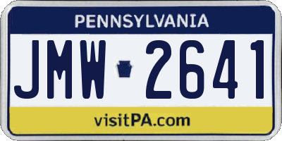 PA license plate JMW2641