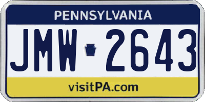PA license plate JMW2643