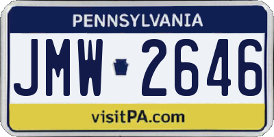 PA license plate JMW2646