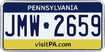 PA license plate JMW2659
