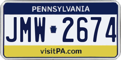 PA license plate JMW2674