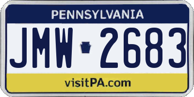 PA license plate JMW2683