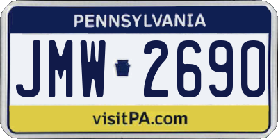 PA license plate JMW2690