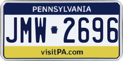 PA license plate JMW2696