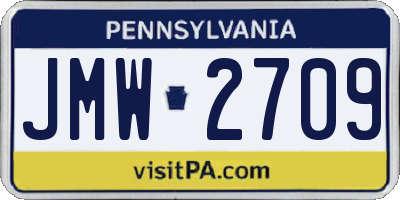 PA license plate JMW2709