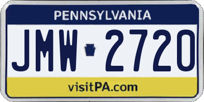 PA license plate JMW2720