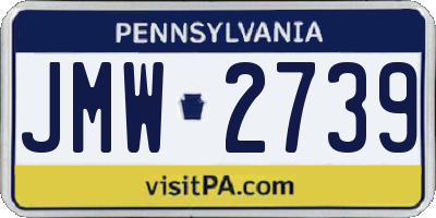 PA license plate JMW2739