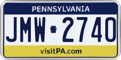 PA license plate JMW2740
