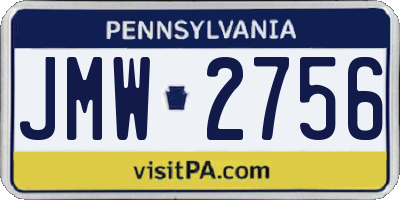 PA license plate JMW2756