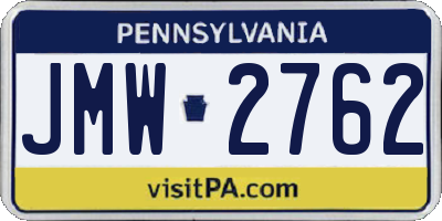 PA license plate JMW2762