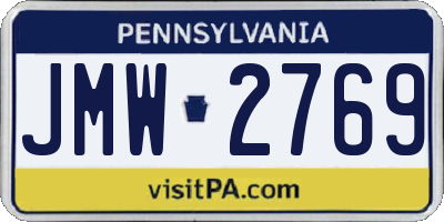 PA license plate JMW2769