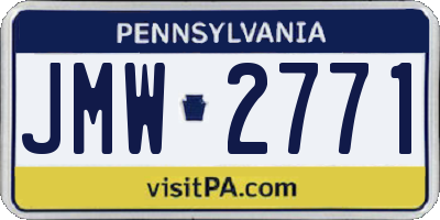 PA license plate JMW2771